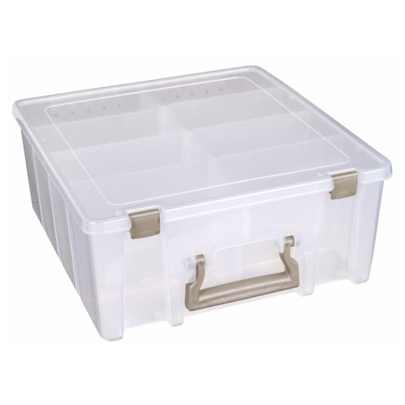 ArtBin 6990SO Super Satchel Double Deep Compartment Box - Art Storage with 8 Removable Compartments, Smart Closure for Craft Supplies (Gold - Pack of 1) - Image 1